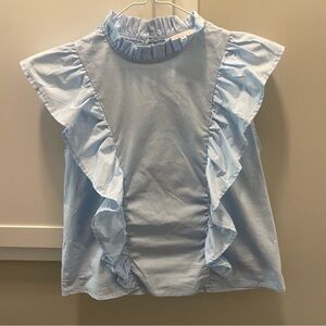 Karlie (Anthropologie brand) blue ruffle top large